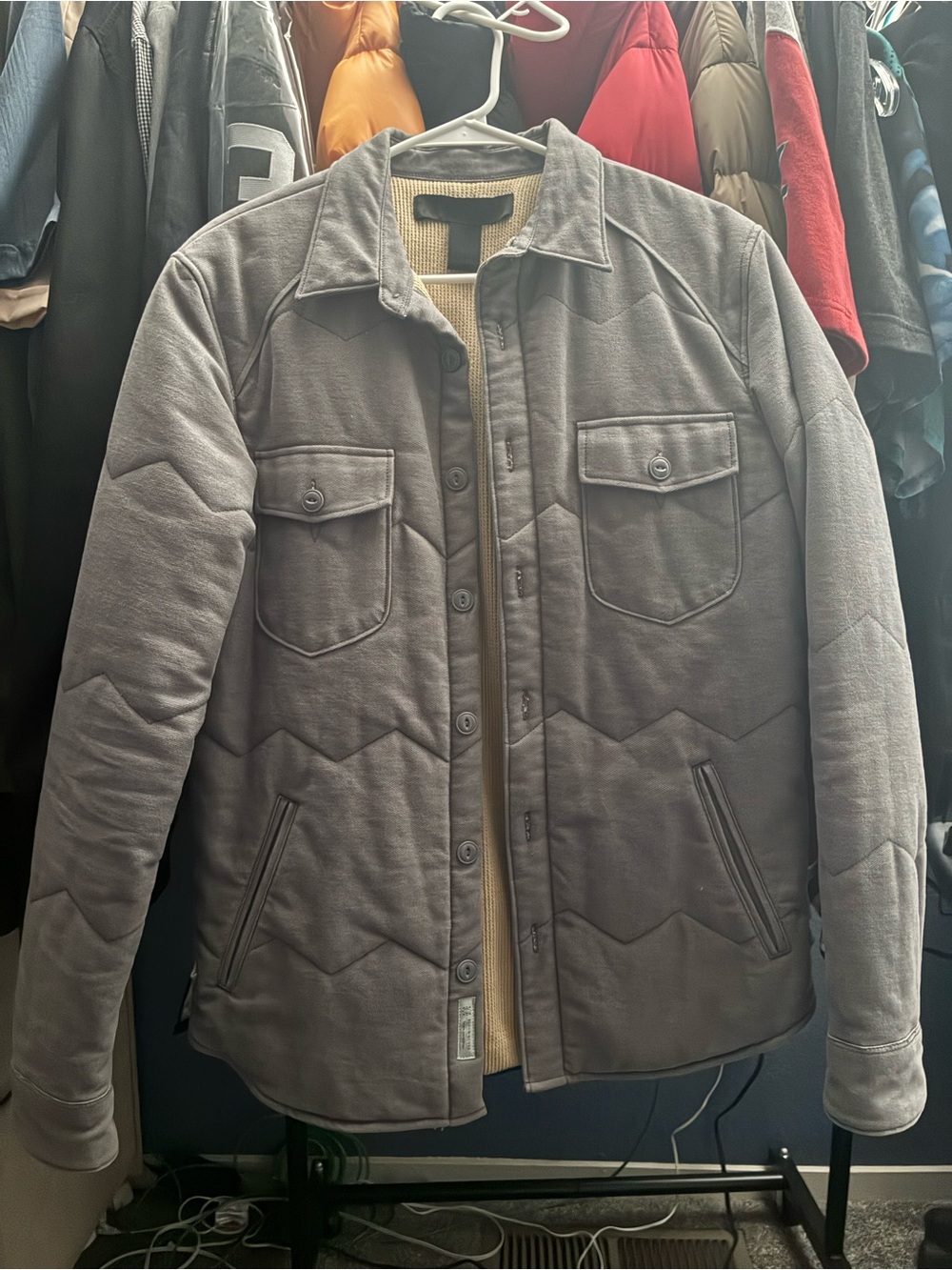 Black Scale Grey Quilted Button up like Brand New Size Small